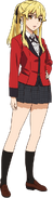 Mary Saotome nosi standardowy damski uniform z krótką spódniczką.
