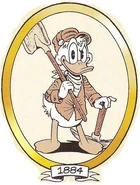 Joakim von Anka 17 år, 1884. Gör sitt första försök att finna sin rikedom i jordens naturtillgångar.