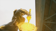 Beast pulling the Dice Saber from his Beast Driver's mouth.