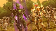 Joker Undead and Kamen Rider Blade King Form