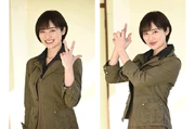 Kazusa re-enacting her Patren 3gou poses in a promotional picture for her guest star episode.