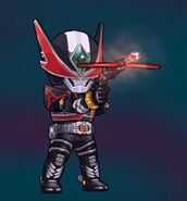 Kamen rider Larc using Ray Bullet