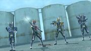 Den-O Sword Form, Rod Form, Ax Form and Gun Form in Kamen Rider Battride War.jpg
