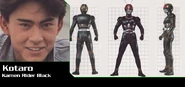 This photo series with the 'database' layout style is part of the kamen-rider.com site identity.