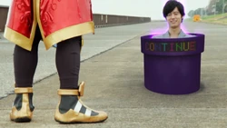 Kuroto revived from a pipe.