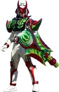 Kamen Rider Zangetsu Watermelon Arms wielding Watermelon Gatling