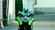 Kamen Rider Brain riding the Ride Braiser
