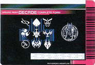 Decade Complete Card (Back)