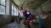 Geats assuming Zombie Form against the Zombie Jyamato.