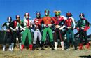 The first eight Kamen Riders as seen in Eight Riders vs. Galaxy King