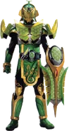 Ryugen Melon Arms wielding the Melon Defender