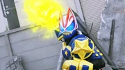 Geats assuming Monster Form against the Saboten Knight Jyamato.