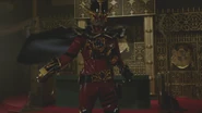 materializing his mantle, thus completing his transformation into Kamen Rider Lupin