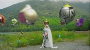 Over Lord Kouta about to fuse with the Arms to transform into Kiwami Arms