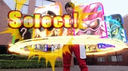 Emu Hojo selects Ex-Aid's Ghost Gamer Level 1, by touching the profile image with his right palm.
