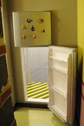 Hidden Lab entrance.jpg (38 KB) The hidden entrance to the basement, behind the kitchen fridge.