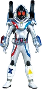 Kamen Rider Fourze Magnetstates wielding the NS-Magnet Cannon