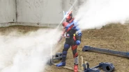 Nebula Gas being expelled during Kamen Rider Build's transformation.