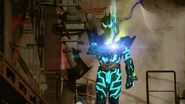 Dark Drive summoning the Blade Gunner from his chest