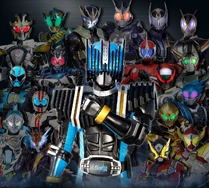 Secondary Riders of the Heisei era, from G3 to Geiz with Diend in the foreground