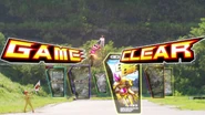 Game Clear screen for Bakusou Bike (Motors Bugster).