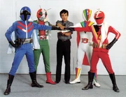 Hiroshi Miyauchi with his four main toku roles: 