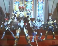 Team Blade in Ganbaride.png (1.21 MB) Kamen Rider Blade King Form, Kamen Rider Chalice, Kamen Rider Garren and Kamen Rider Leangle.