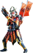 Gaim Kachidoki Arms wielding the Hinawadaidai-DJ-Ju
