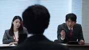 Takahito questioning Keiwa at a job interview.