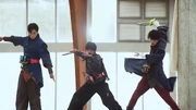 Rintaro with Touma and Kento in the final stand against Storious.