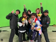 Maeda and Hyuga on set of Zenkaiger
