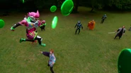 Ex-Aid jumping through green Items