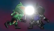 Kamen Rider Amazon Omega using Violent Break (Scythe variant)