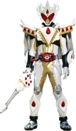 Kamen Rider Gavv Caking Form wielding the Gavvwhipir
