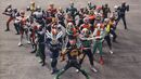 The main Kamen Riders and Kamen Rider New Den-O as seen in OOO, Den-O, All Riders: Let's Go Kamen Riders