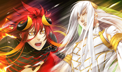 Wallpaper characters, in profile, white suit, game of the gods, Balder  Hringhorni, long white hair, kamigami no asobi, by yone kazuki for mobile  and desktop, section сёнэн, resolution 2600x1900 - download
