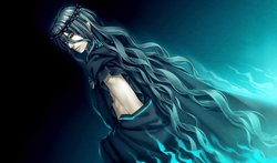 Kamigami no Asobi, grass, kusanagi yui, hug, blue hair, rain, visual novel,  hades aidoneus, HD wallpaper