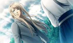 Wallpaper characters, in profile, white suit, game of the gods, Balder  Hringhorni, long white hair, kamigami no asobi, by yone kazuki for mobile  and desktop, section сёнэн, resolution 2600x1900 - download