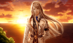 Wallpaper characters, in profile, white suit, game of the gods, Balder  Hringhorni, long white hair, kamigami no asobi, by yone kazuki for mobile  and desktop, section сёнэн, resolution 2600x1900 - download