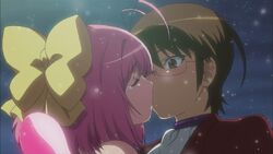 Keima and Kanon kiss