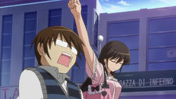 Kusunoki punches Keima