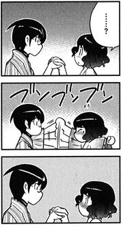 Keima doesn't let her hand go