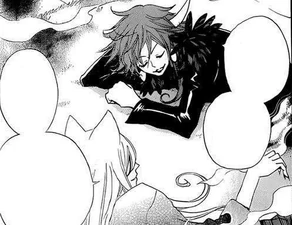 Tomoe y Akura-ou discutiendo las fechorías que harán próximamente.