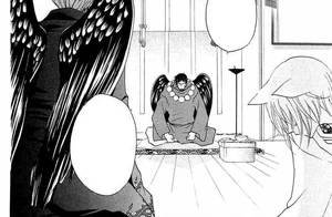 Kurama se presenta como un Dios de la Tierra ante su Jirou para distraerlo.