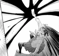 Kayako dejando escapar a la entidad maligna del fuego fatuo de Tomoe.