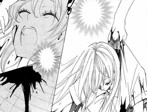 Nanami es salvada a tiempo por Tomoe del monstruo.
