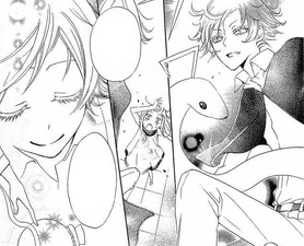 Mizuki le entrega a la asistente de Tamaya su Sake sagrado como agradecimiento.