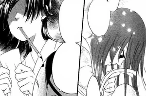 Nanami pensando qué hacer con el último talismán que le queda.