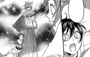 Tomoe apareciendo para "salvar" a Nanami.