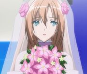 Kaede in wedding Dress during the beauty contest